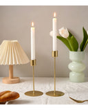 Double Head Hollow Base Iron Candlestick, Gold Candle Holder 2 Pack, Modern Home Ornament, Christmas Halloween Table Decoration In Australia - Darrahopens