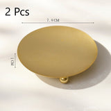 7.8cm Round Plate Iron Candle Holder, Gold Candlestick 2 Pack, Minimalist Dining Decor, Christmas Halloween Holiday Ornament