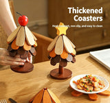 4-Tier Star Style Christmas Tree Heat Resistant Pot Mat, Multi-Layer Wooden Trivet for Christmas & Halloween Party In Australia - Darrahopens