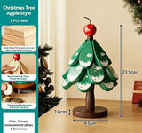 Green Christmas Tree 3-Tier Apple Pattern Heat Insulation Pad, Wooden Table Trivet for Christmas & Halloween Home Decor In Australia - Darrahopens