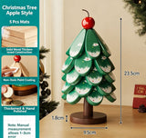 Green Christmas Tree 5-Tier Apple Pattern Heat Insulation Pad, Stylish Table Ornament for Christmas & Halloween In Australia - Darrahopens