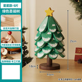 Green Christmas Tree 5-Tier Star Pattern Heat Resistant Trivet, Decor Wooden Pad for Christmas & Halloween Scene Layout