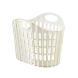 Large Hollow-out Laundry Basket, Foldable Wall-hung Clothes Storage Bin, White Household Organiser for Dirty Garments