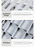 Large Hollow-out Foldable Laundry Hamper, Grey Portable Clothes Storage Basket, Neat Storage Solution for Family Laundry