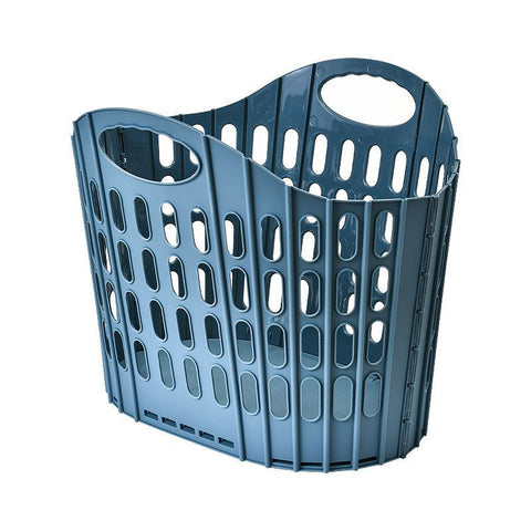 Large Hollow-out Foldable Laundry Basket, Blue Wall Hanging Clothes Hamper, Practical Storage for Dirty Clothes & Linen