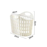 Small Hollow-out Foldable Laundry Hamper, White Wall Mount Clothes Basket, Space Saving Organiser for Narrow Bathroom In Australia - Darrahopens