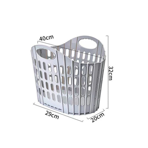 Small Hollow-out Clothes Storage Hamper, Grey Foldable Wall Hung Basket, Convenient Storage for Kids Room Clothing In Australia - Darrahopens