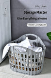 Small Hollow-out Foldable Laundry Basket, Pink Wall Mountable Clothes Bin, Ideal Storage for Bedroom and Shower Room