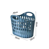 Small Hollow-out Foldable Laundry Hamper, Blue Portable Storage Basket, Lightweight Organiser for Apartment Living In Australia - Darrahopens