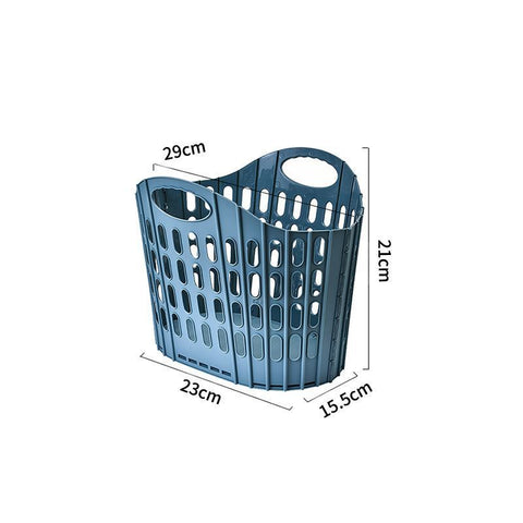 Extra Small Hollow-out Foldable Clothes Basket, Blue Wall Hanging Laundry Hamper, Perfect for Compact Ensuite Bathroom In Australia - Darrahopens