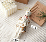 Creative Hanging Ornaments for Christmas & Halloween, Wreath Snowflake Tree Pendants, Scene Layout Party Decor, Nutcracker Shaped Hanging Decor