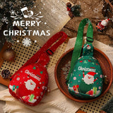 Merry Christmas Mini Gift Pouch, Red Santa Treat Bag, Portable Storage Pouch for Xmas Eve Apple & Tiny Presents