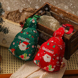 Merry Christmas Mini Gift Pouch, Red Santa Treat Bag, Portable Storage Pouch for Xmas Eve Apple & Tiny Presents