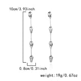 Women’s Fashion Halloween & Christmas Drop Earrings, Spooky Pumpkin Ghost Motif Pendant Gothic Tassel Earrings, Party Wear Ear Ornament, Style‑ER25Y0142‑1