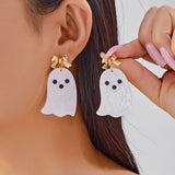 Gothic Style Tassel Dangle Earrings, Halloween & Christmas Pumpkin Ghost Pendant Earrings, Versatile Party Ear Ornament For Ladies, Style‑ER25Y0347