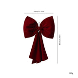 Burgundy Velvet Oversized Christmas Bow, Plush Hanging Pendant For Xmas Tree And Scene Decoration, Burgundy 70x80cm In Australia - Darrahopens