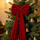 Burgundy Velvet Oversized Christmas Bow, Plush Hanging Pendant For Xmas Tree And Scene Decoration, Burgundy 70x80cm In Australia - Darrahopens