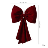 Large Plush Tree‑top Bow For Christmas, Velvet Hanging Ornament For Holiday Party Layout, Burgundy 80x110cm In Australia - Darrahopens