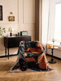 Decorative Tapestry Throw Blanket For Christmas & Halloween, Cozy Nap Rest Cover For Home Decoration, Golden Thread Winter Christmas Lamp Design, 157x130cm In Australia - Darrahopens