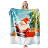 Christmas & Halloween Printed Flannel Blanket, Soft Nap Rest Throw Cover, Nice Holiday Gifting Option For Living Room, Style FLR‑116, Size M, 100x150cm In Australia - Darrahopens