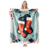 Eye‑Catching Festive Flannel Throw Blanket, Multi‑Functional Air‑Condition Cover, Perfect Gift For Christmas & Halloween Interior Arrangement, Style FLR‑189, Size L, 130x150cm In Australia - Darrahopens