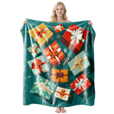 Light‑Texture Holiday Flannel Blanket, Sofa Bed Decorative Throw, Desirable Present For Christmas & Halloween Family‑focused Gifting, Style FLR‑195, Size S, 100x130cm