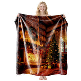 Holiday‑Themed Flannel Air‑Conditioning Throw Blanket, Christmas & Halloween Decorative Blanket, Delightful Holiday Gift For Home Leisure Moment, Style FLR‑200, Size XS, 75x100cm