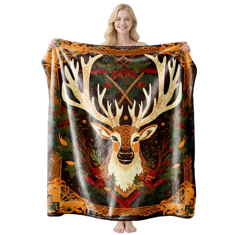Ornamental Holiday Flannel Throw Blanket, Multi‑functional Air‑Condition Cover, Perfect Gift For Christmas & Halloween Interior Home Layout, Style FLR‑203, Size L, 130x150cm In Australia - Darrahopens