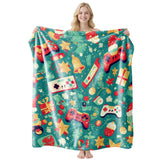 Holiday‑Print Flannel Air‑Conditioning Throw Blanket, Christmas & Halloween Decorative Blanket, Delightful Holiday Gift For Cozy Home Leisure Hours, Style FLR‑207, Size XS, 75x100cm In Australia - Darrahopens
