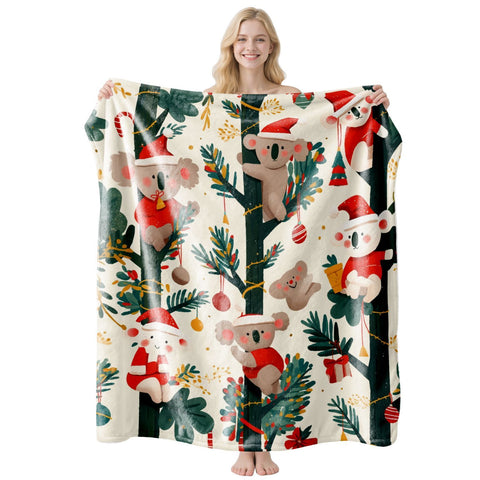 Visually‑pleasing Festive Flannel Throw Blanket, Multi‑scenario Air‑Condition Cover, Perfect Gift For Christmas & Halloween Full‑house Decor Layout, Style FLR‑211, Size L, 130x150cm In Australia - Darrahopens