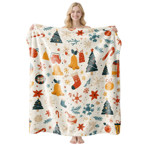 Multi‑usage Warm Flannel Air‑Condition Throw, Household Leisure Blanket, Practical Present For Christmas & Halloween Themed Holiday Party, Style FLR‑214, Size XL, 150x200cm In Australia - Darrahopens