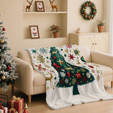 Multi‑usage Warm Flannel Air‑Condition Throw, Household Leisure Blanket, Practical Present For Christmas & Halloween Themed Holiday Party, Style FLR‑214, Size XL, 150x200cm