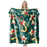 Soft Graphic‑print Flannel Air‑Conditioning Throw Blanket, Christmas & Halloween Festival Decor Cover, Sweet Holiday Gift For Pleasant Indoor Resting Periods, Style FLR‑220, Size XS, 75x100cm In Australia - Darrahopens