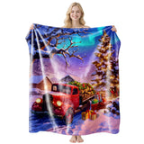 Relax‑centered Festive Flannel Throw Blanket, Gentle Soft Cover, Thoughtful Present For Christmas & Halloween Residential Interior Layout, Style FLR‑231, Size S, 100x130cm