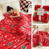 Holiday‑themed Flannel Throw Blanket For Christmas & Halloween, Christmas Tree Print, Cozy Home Decor Blanket, Practical Holiday Present, 100x150cm S Size In Australia - Darrahopens