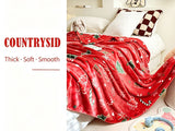 Holiday‑themed Flannel Throw Blanket For Christmas & Halloween, Christmas Tree Print, Cozy Home Decor Blanket, Practical Holiday Present, 100x150cm S Size