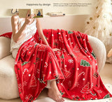 Holiday‑styled Flannel Throw Blanket For Christmas & Halloween, Lucky Dog Print, Cosy Sofa Bedroom Decor, Wonderful Holiday Present, 100x150cm S Size