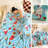 Christmas & Halloween Thick Flannel Throw Blanket, Christmas Stocking Pattern, Warm Indoor Rest Blanket, Holiday Gift Blanket, 70x100cm XS Size In Australia - Darrahopens