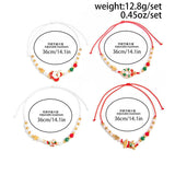 Christmas Beaded Adjustable Bracelet 4Pcs Set Code 6737K1, Cartoon Enamel Santa Claus Dangle Charms Festive Stackable Hand Jewelry for Xmas Outfit Decor and Holiday Gift Giving In Australia - Darrahopens