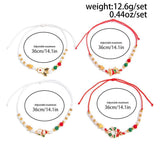 Festive Stackable Beaded Bracelet 4 Pieces Mixed Color Pack Code 6737K2, Cute Enamel Santa Themed Adjustable Wrist Accessories for Christmas Party Dress Up and Souvenir Presents In Australia - Darrahopens