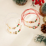 Festive Stackable Beaded Bracelet 4 Pieces Mixed Color Pack Code 6737K2, Cute Enamel Santa Themed Adjustable Wrist Accessories for Christmas Party Dress Up and Souvenir Presents In Australia - Darrahopens