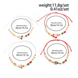 Xmas Cartoon Enamel Charm Beaded Bracelet Set 4 In 1 Code 6737K3, Red Green White Color Adjustable Hand Ornament for Daily Holiday Matching and Christmas Small Gifts In Australia - Darrahopens