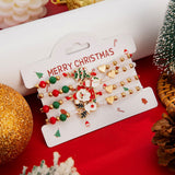 Xmas Cartoon Enamel Charm Beaded Bracelet Set 4 In 1 Code 6737K3, Red Green White Color Adjustable Hand Ornament for Daily Holiday Matching and Christmas Small Gifts In Australia - Darrahopens