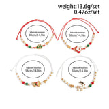Adjustable Christmas Stacking Beaded Wrist Jewelry 4Pcs Mixed Set Code 6737K4, Santa Reindeer Enamel Pendant Bracelets for Holiday Costume Accessory and Friend Xmas Gift Exchange In Australia - Darrahopens