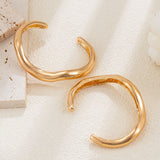 Dual Layer Irregular Wave Bangle 2 Pieces Set, Gold Stackable Metal Open Bracelet, Women Fashion Matching Jewelry as Christmas Halloween Holiday Gift Pack, Code 5091 In Australia - Darrahopens