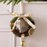 Festive Christmas Wreath Pendant, Star Shaped Wreath with Beige Bow, Home Atmosphere Decor and Christmas Season Gift Accessory, Model D12 In Australia - Darrahopens