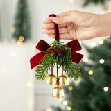 Christmas Pine Cone Triple Red Bell Tree Hanging Pendant, Indoor Xmas Layout Accessory Suitable for Christmas Holiday Gift Hampers, Model D5 In Australia - Darrahopens