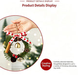 Heart Shaped Christmas Wreath Hanging Decoration, Xmas Ambience Accessory for Indoor Layout and Christmas Holiday Gift Selection, Model D10