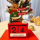 Creative Wooden Christmas Advent Calendar Desktop Ornament, Reindeer Shaped Countdown Tabletop Decor for Home Front Desk Scene Layout and Christmas Holiday Gift Giving