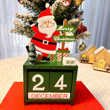 Wooden Christmas Countdown Desk Decoration with Santa Claus Figure, Festive Tabletop Accessory for Indoor Xmas Styling and Christmas Season Presents In Australia - Darrahopens